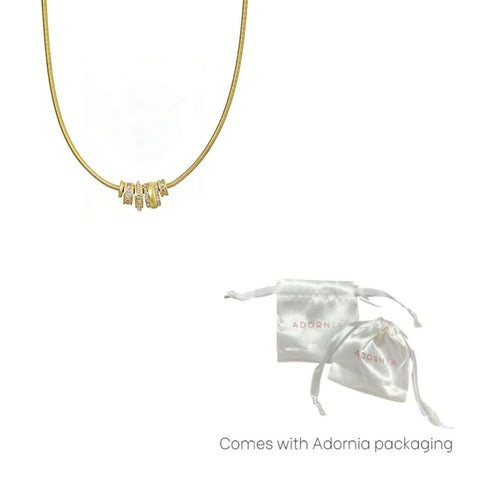 14k Gold Plated Sliding Rings Collar Necklace