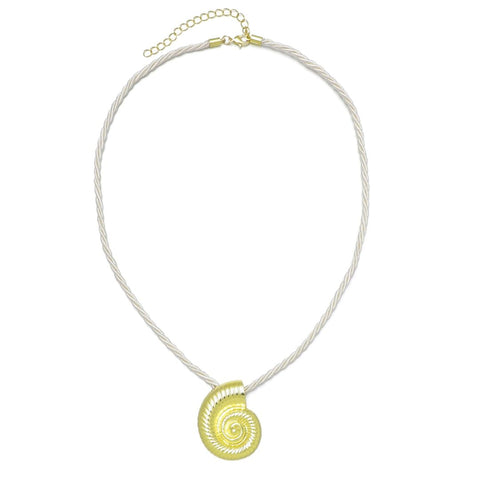 Gold Plated Shell on a Chord Necklace