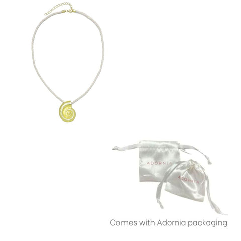 Gold Plated Shell on a Chord Necklace