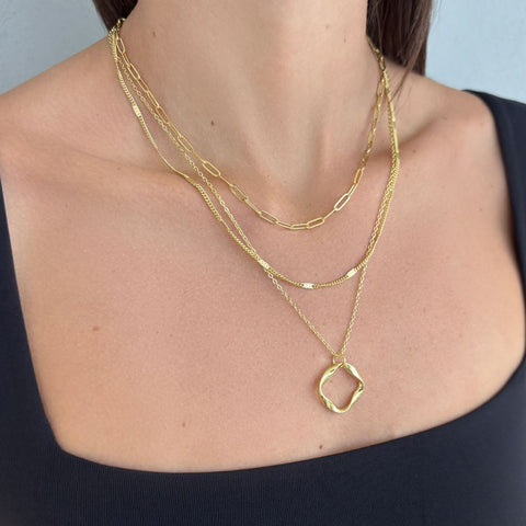 14k Gold Plated Set of 3 Necklaces