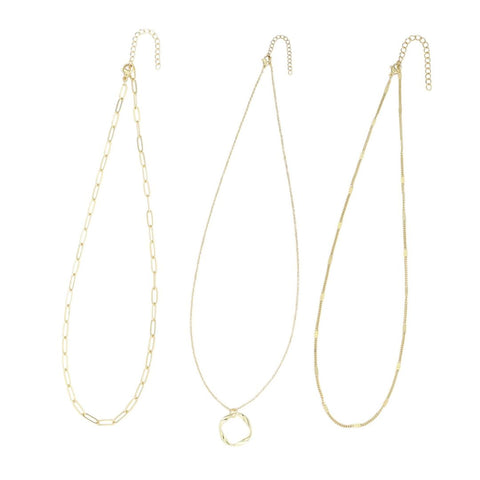 14k Gold Plated Set of 3 Necklaces
