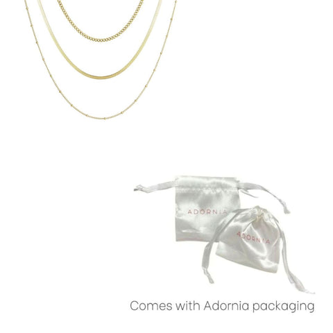 Tarnish Resistant 18k Gold Plated Set of 3 Chain Necklaces