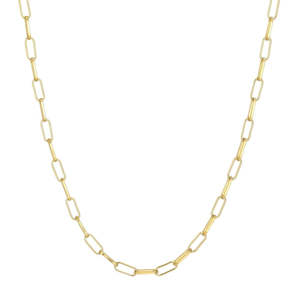 Tarnish Resistant 18k Gold Plated Paperclip Chain Necklace