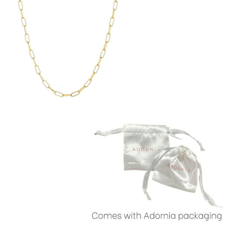 Tarnish Resistant 18k Gold Plated Paperclip Chain Necklace