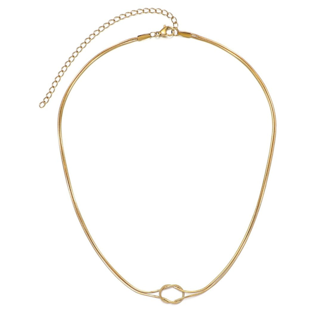 Tarnish Resistant 18k Gold Plated Adjustable Knot Necklace