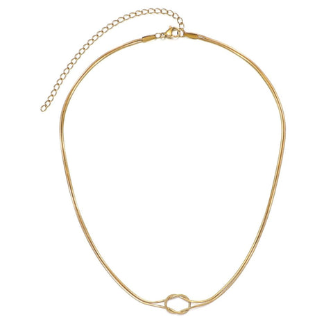 Tarnish Resistant 18k Gold Plated Adjustable Knot Necklace