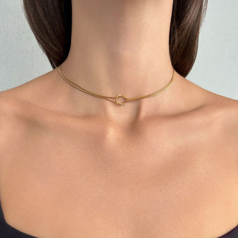 Tarnish Resistant 18k Gold Plated Adjustable Knot Necklace