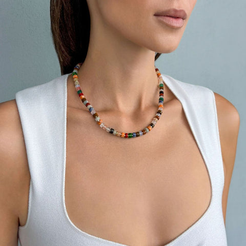 Rainbow Beaded Necklace