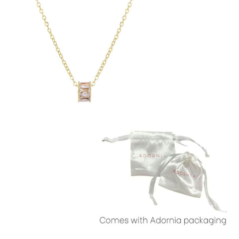 14k Gold Plated CZ Bead Charm Necklace