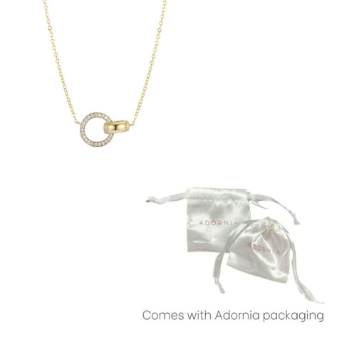 14k Gold Plated CZ Rings Necklace
