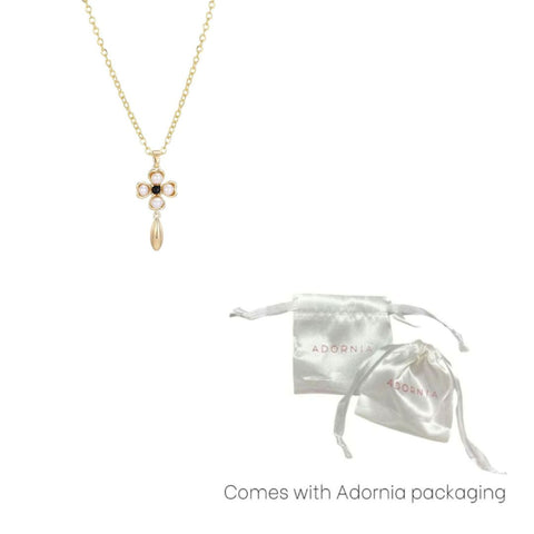 14k Gold Plated Freshwater Pearl Inlay Flower Pendant Necklace
