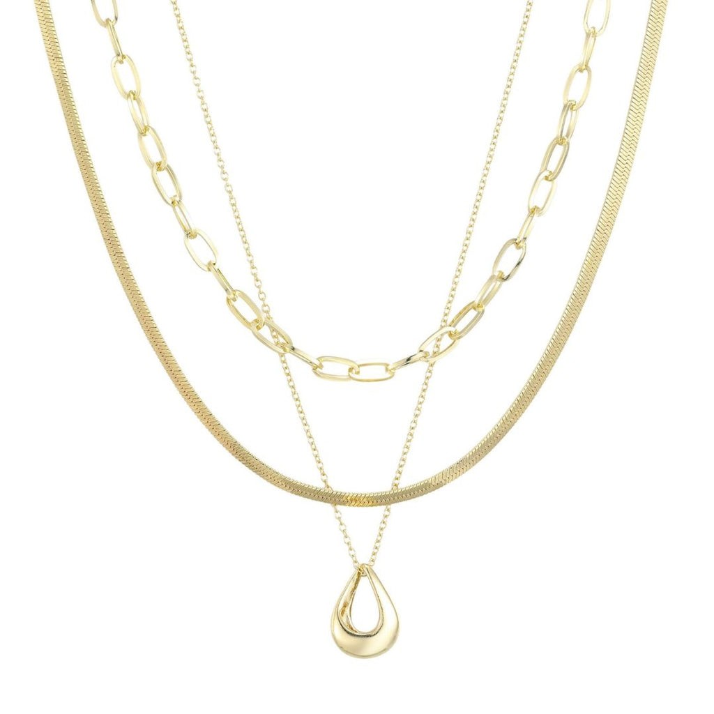 Tarnish Resistant 18k Gold Plated Set of 3 Necklaces