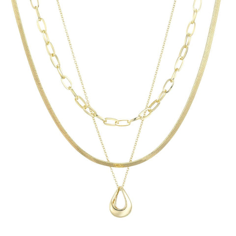 Tarnish Resistant 18k Gold Plated Set of 3 Necklaces