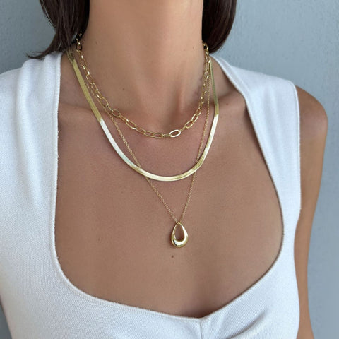 Tarnish Resistant 18k Gold Plated Set of 3 Necklaces
