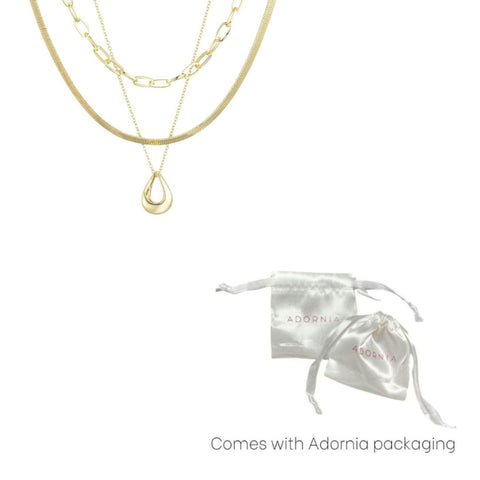 Tarnish Resistant 18k Gold Plated Set of 3 Necklaces