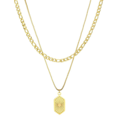 Tarnish Resistant 18k Gold Plated Set of 2 Necklaces