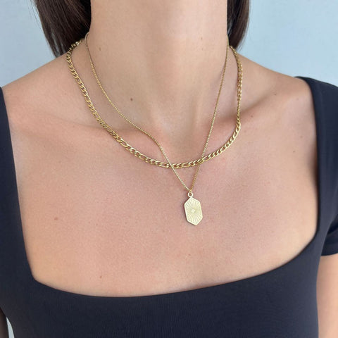 Tarnish Resistant 18k Gold Plated Set of 2 Necklaces