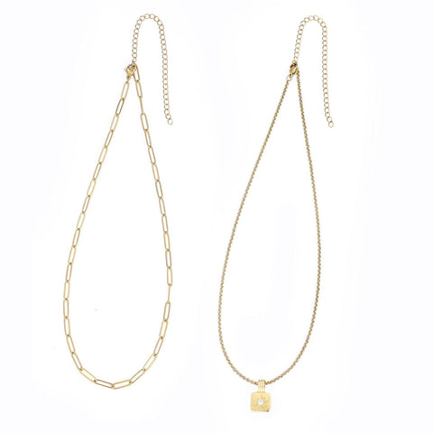 14k Gold Plated Set of 2 Necklaces