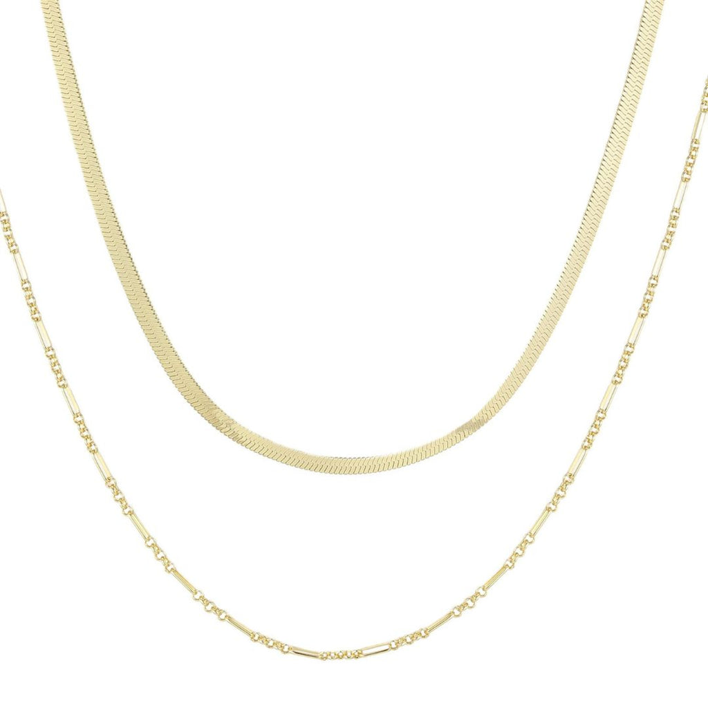 14k Gold Plated Set of 2 Necklaces