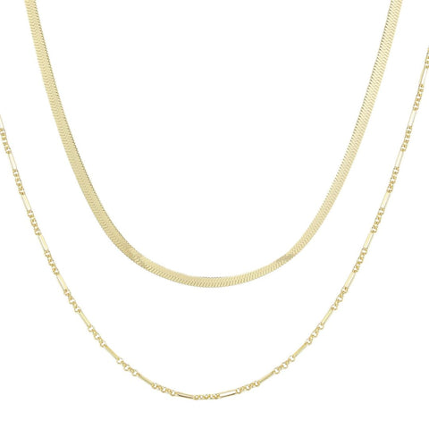 14k Gold Plated Set of 2 Necklaces