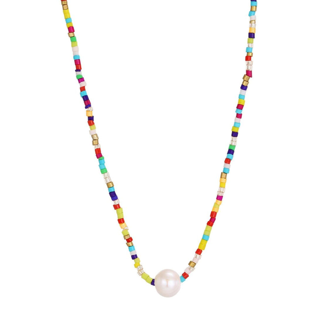 Freshwater Pearl Color Bead Necklace