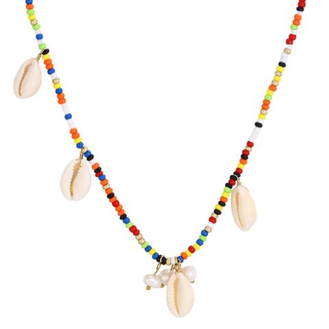 Freshwater Pearl Color Bead Shell Necklace