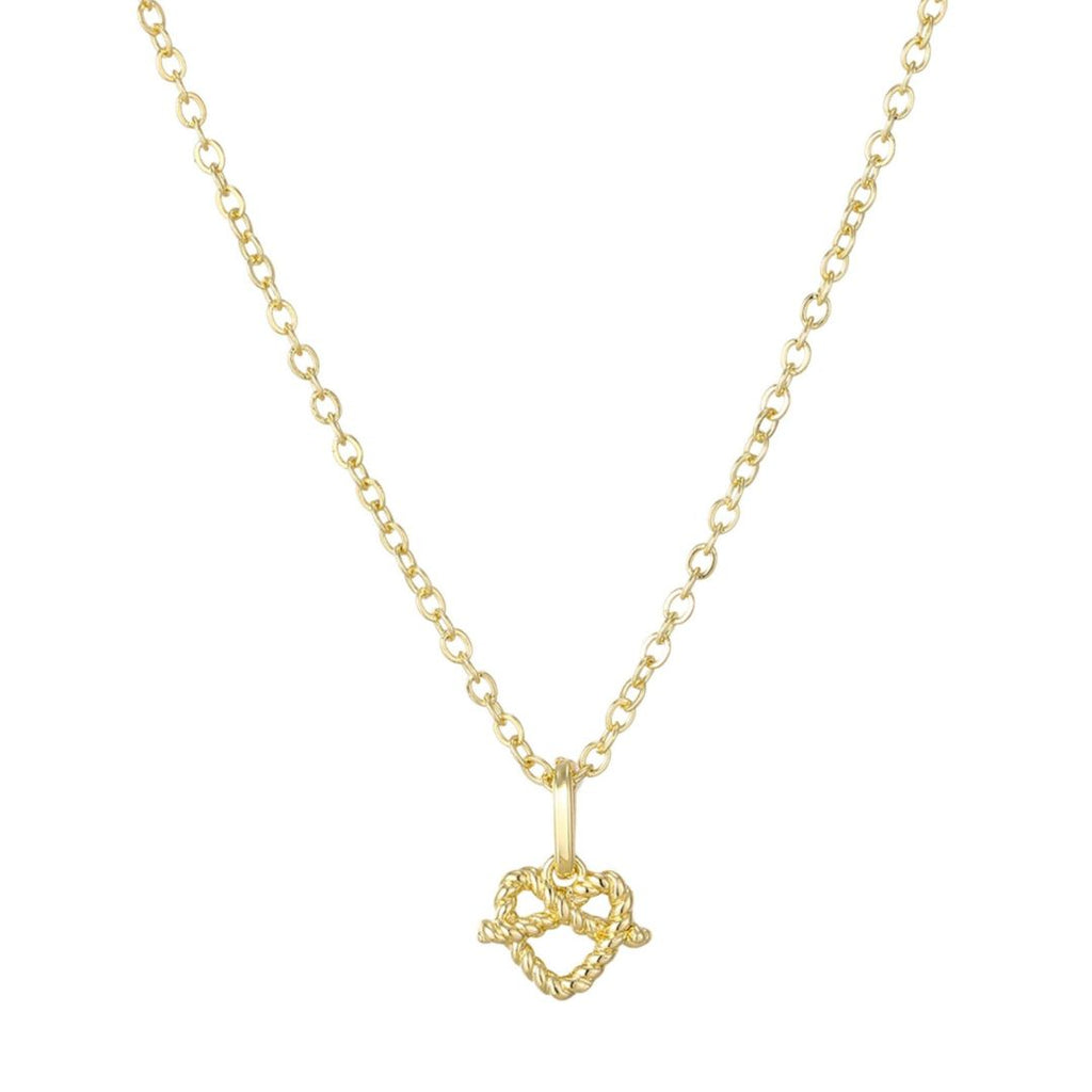 14k Gold Plated Pretzel Heart Necklace