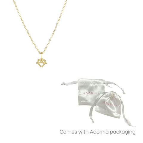 14k Gold Plated Pretzel Heart Necklace