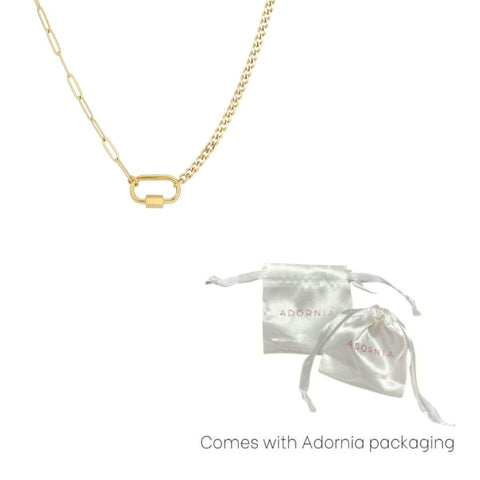 Tarnish Resistant 18k Gold Plated Carabiner Lock Paperclip Chain Necklace