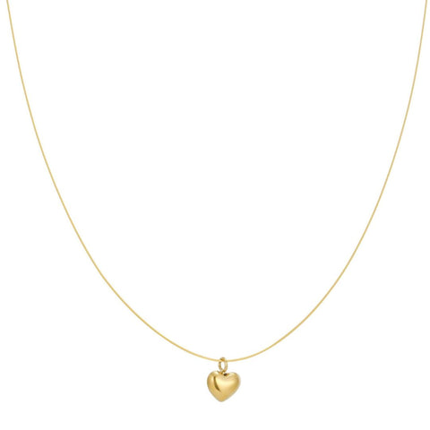 Tarnish Resistant 18k Gold Plated Heart Pendant Collar Necklace