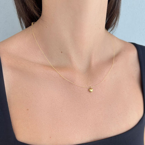 Tarnish Resistant 18k Gold Plated Heart Pendant Collar Necklace