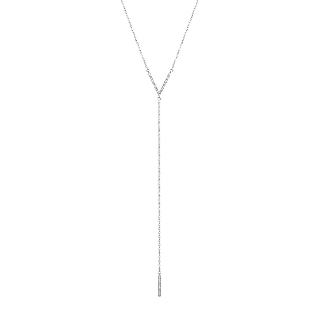 Elli Collana Y Lariat In Argento Con Cristalli: Elegante, In Sacchetto Regalo! ✨📿