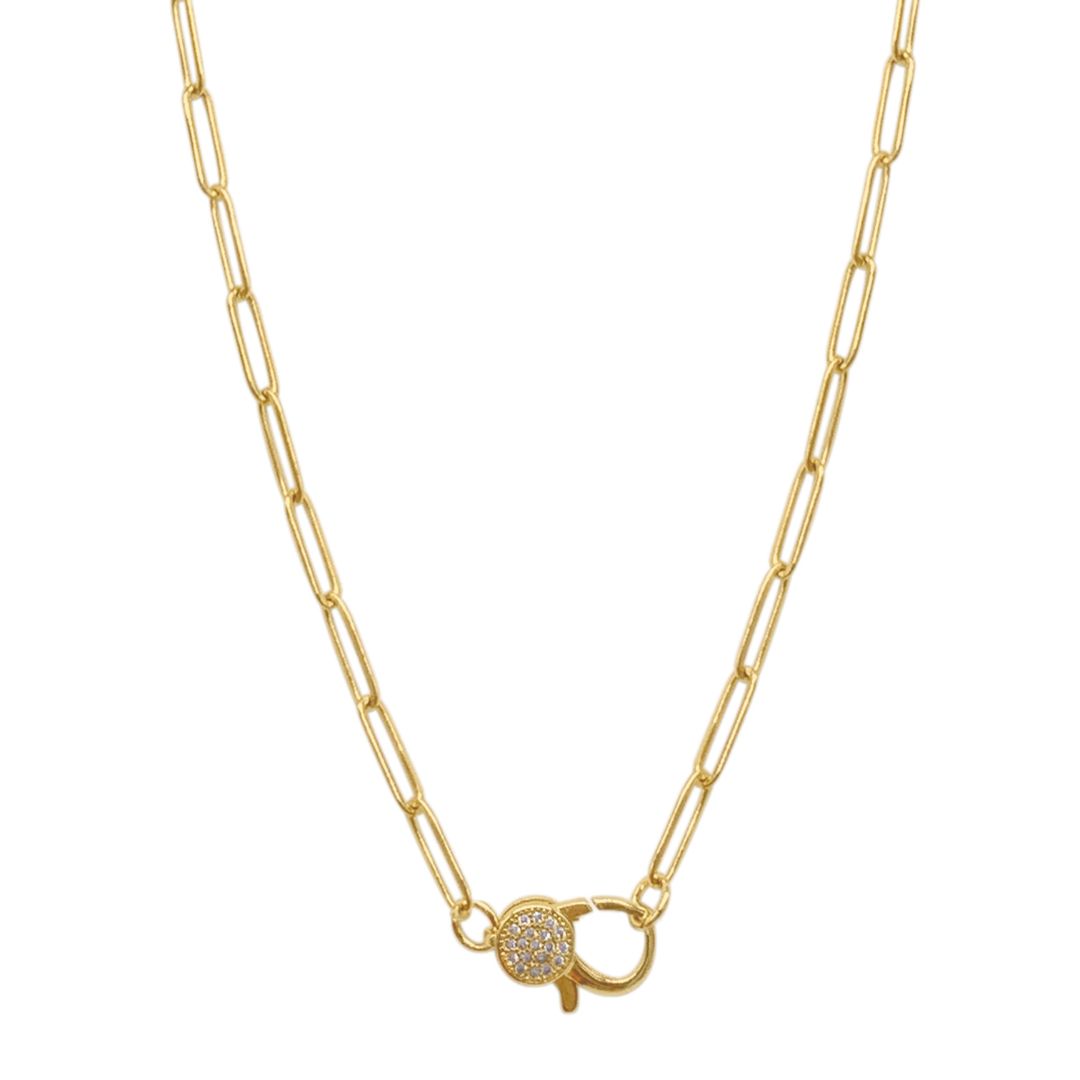 Adornia Initial Necklace Paper Clip Chain silver gold – ADORNIA