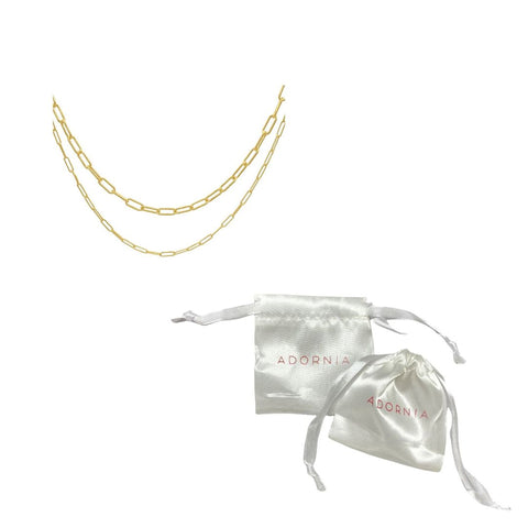 3mm and 4mm Paper Clip Chain Set gold