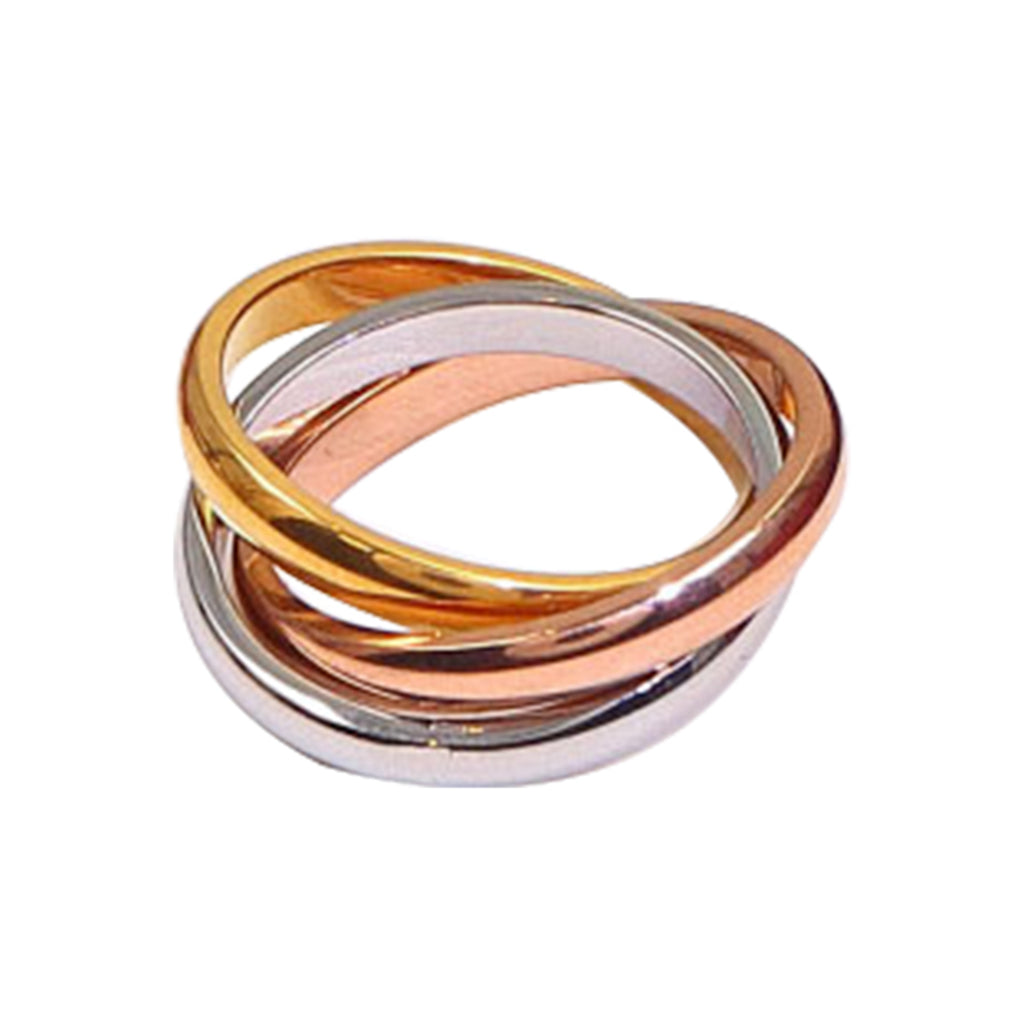 Interlocking Rings rose gold, yellow gold and silver