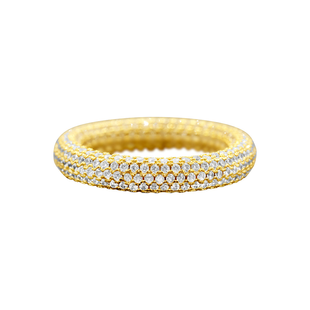 Crystal Eternity Rounded Band Ring gold