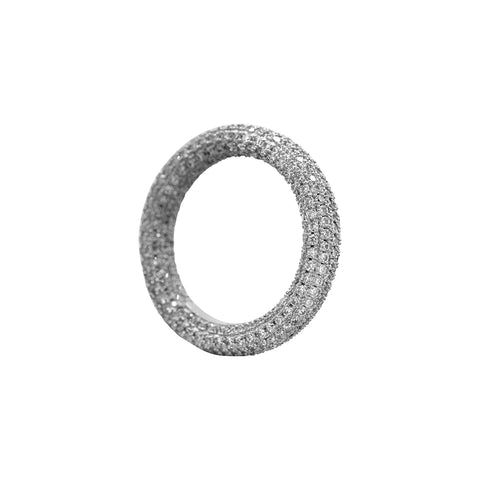 14k Gold Plated Crystal Eternity Rounded Band Ring