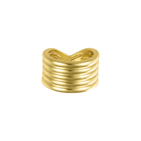 14k Gold Plated 5-Row Tall Band