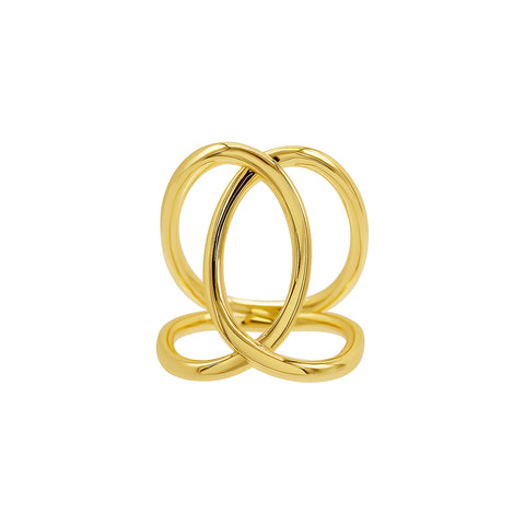 14K Gold Plated Tall Infinity Ring