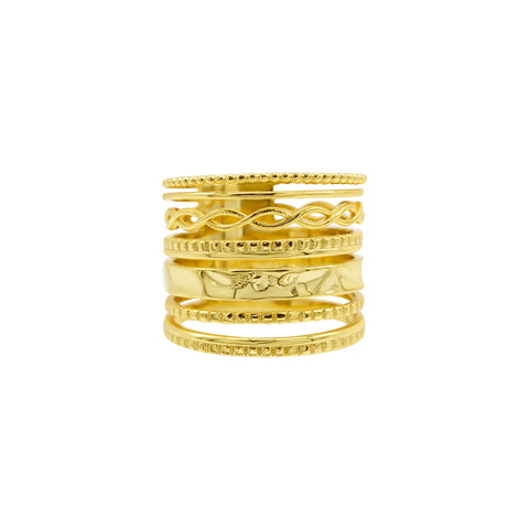 14K Gold Plated Multi-Band Ring