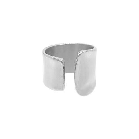 Rhodium Plated Tall Open Band Ring