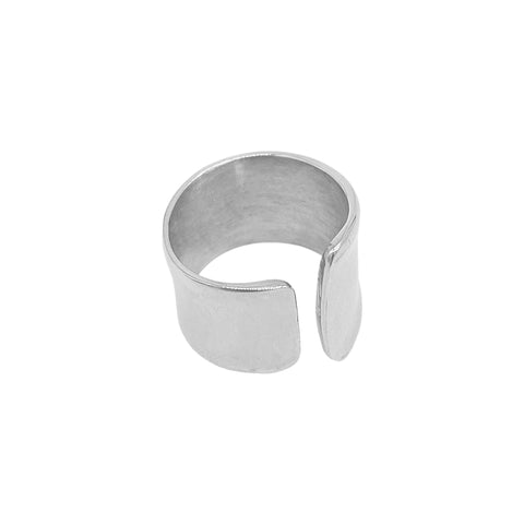 Rhodium Plated Tall Open Band Ring