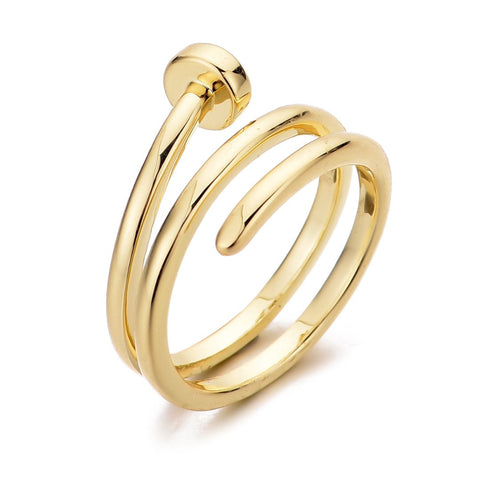 14k Gold Plated Nail Double Wrap Ring