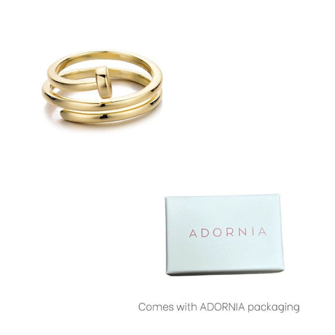 14k Gold Plated Nail Double Wrap Ring