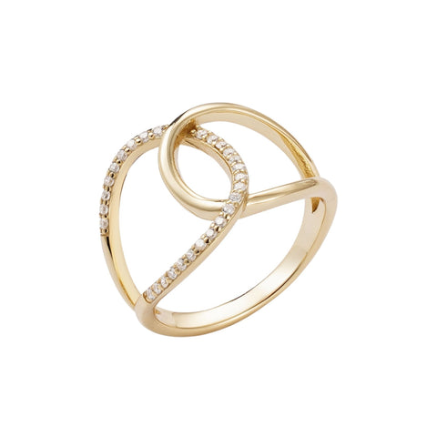 14k Gold Vermeil .925 Sterling Silver CZ Tall Infinity Ring