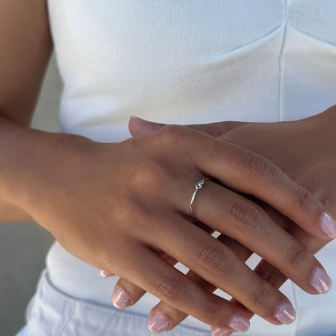 .925 Sterling Silver Dainty Knot Ring