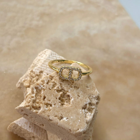 14k Gold Vermeil .925 Sterling Silver CZ Mariner Link Ring