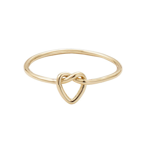 14k Gold Plated Heart Knot Ring