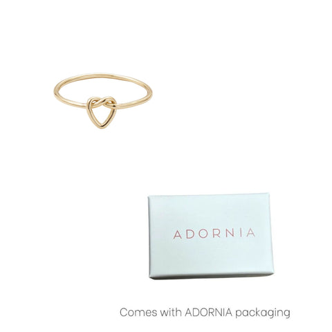 14k Gold Plated Heart Knot Ring