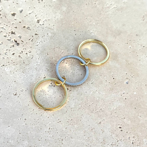 14k Gold and Silver Plated Connected 3-Piece Ring Stack